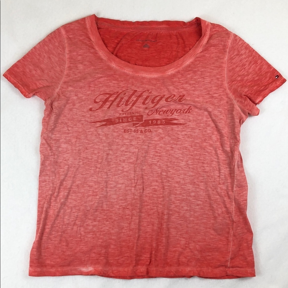 Tommy Hilfiger Coral Orange Short Sleeve Tee (T1)